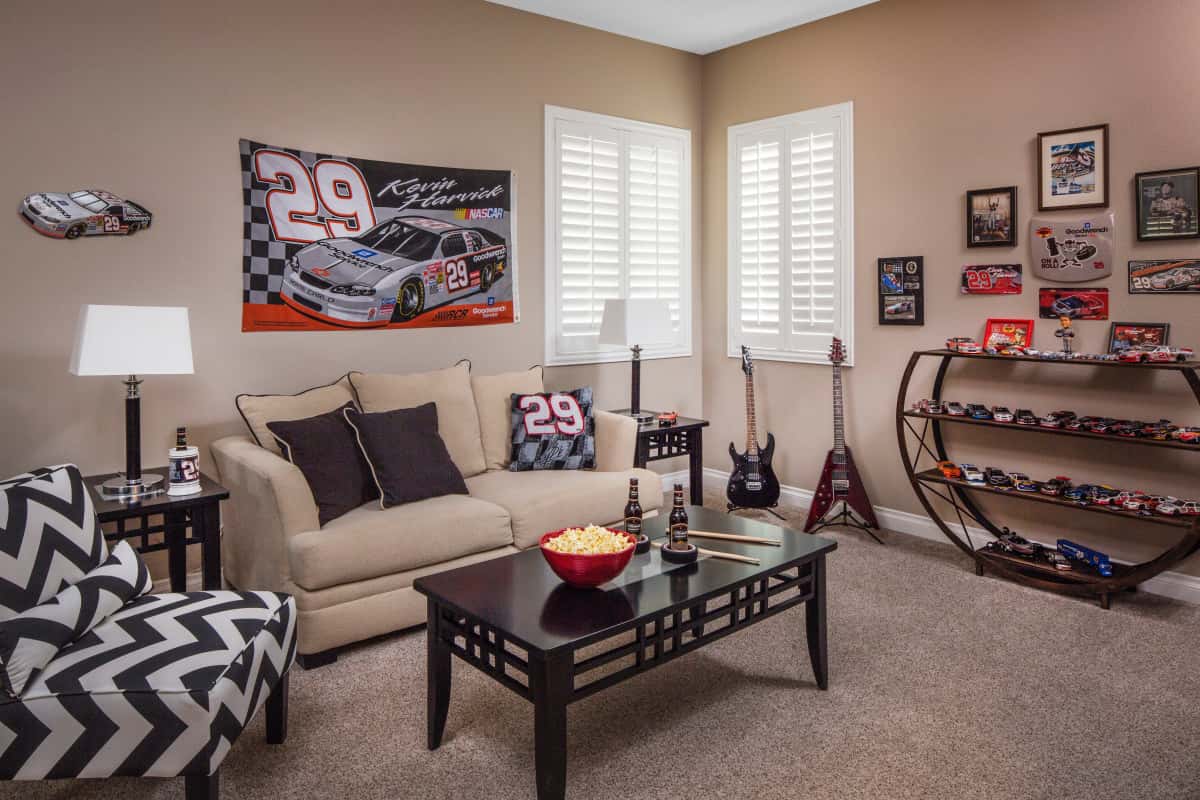 Charlotte man cave with shutters